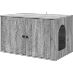 Articles Pour Animaux De Compagnie-vidaXL Maison pour chat Gris Sonoma 85 x 55 x 50 cm Bois d'ingénierie Sonoma gris