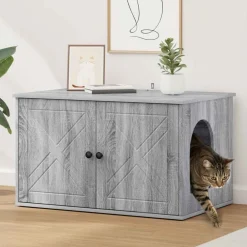 Articles Pour Animaux De Compagnie-vidaXL Maison pour chat Gris Sonoma 85 x 55 x 50 cm Bois d'ingénierie Sonoma gris