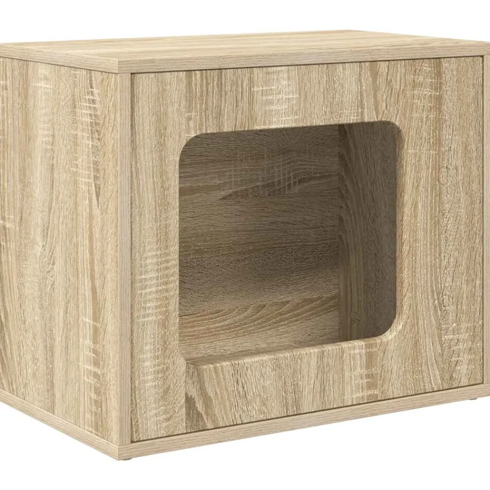Articles Pour Animaux De Compagnie-vidaXL Maison pour chat Sonoma 51 x 30 x 42,5 cm Bois d'ingénierie Chêne sonoma