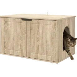 Articles Pour Animaux De Compagnie-vidaXL Maison pour chat Sonoma 85 x 55 x 50,5 cm Bois d'ingénierie Chêne sonoma