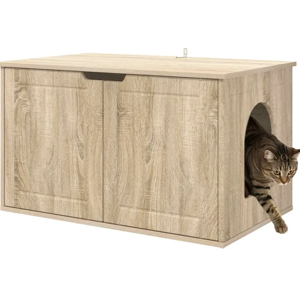 Articles Pour Animaux De Compagnie-vidaXL Maison pour chat Sonoma 85 x 55 x 50,5 cm Bois d'ingénierie Chêne sonoma