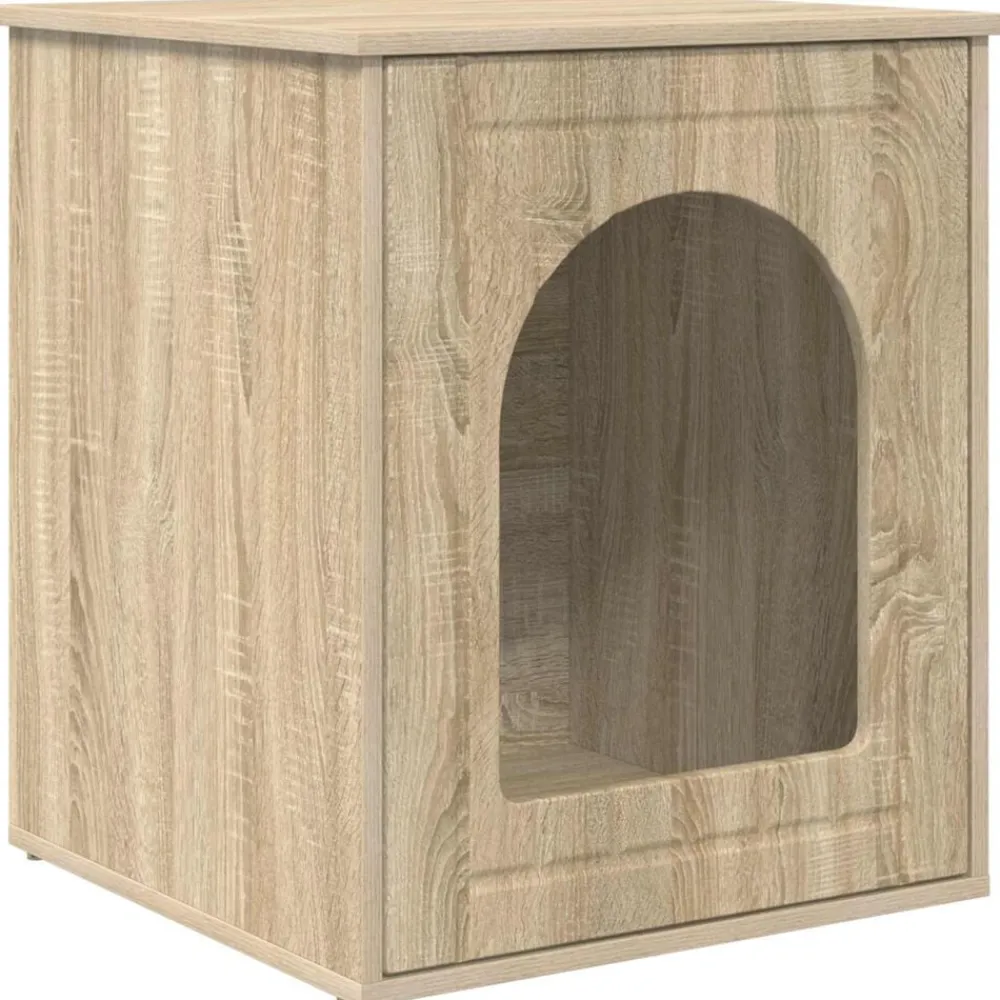 Articles Pour Animaux De Compagnie-vidaXL Maison pour chat Sonoma 53 x 52 x 62 cm Bois d'ingénierie Chêne sonoma