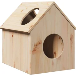 Articles Pour Animaux De Compagnie-vidaXL Maison pour chat 41x50x50 cm bois de pin massif Naturel