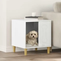 Articles Pour Animaux De Compagnie-vidaXL Maison pour Chiens 44 x 42 x 49 cm Blanc brillant