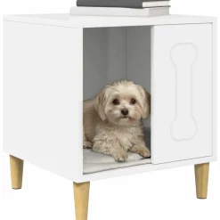 Articles Pour Animaux De Compagnie-vidaXL Maison pour Chiens 44 x 42 x 49 cm Blanc brillant