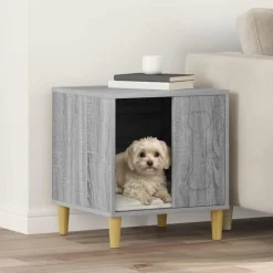 vidaXL Maison pour Chiens Gris Sonoma 44 x 42 x 49 cm