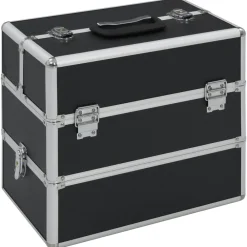 Bagages & Maroquinerie-vidaXL Mallette à maquillage 37x24x35 cm Aluminium Noir