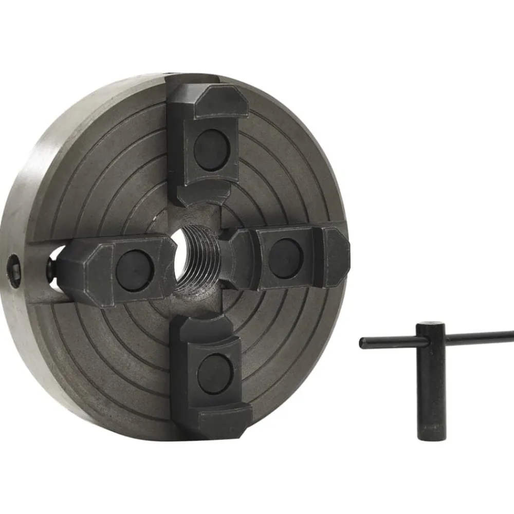 vidaXL Mandrin à bois à 4 mâchoires connexion M33 acier noir 150x63 mm