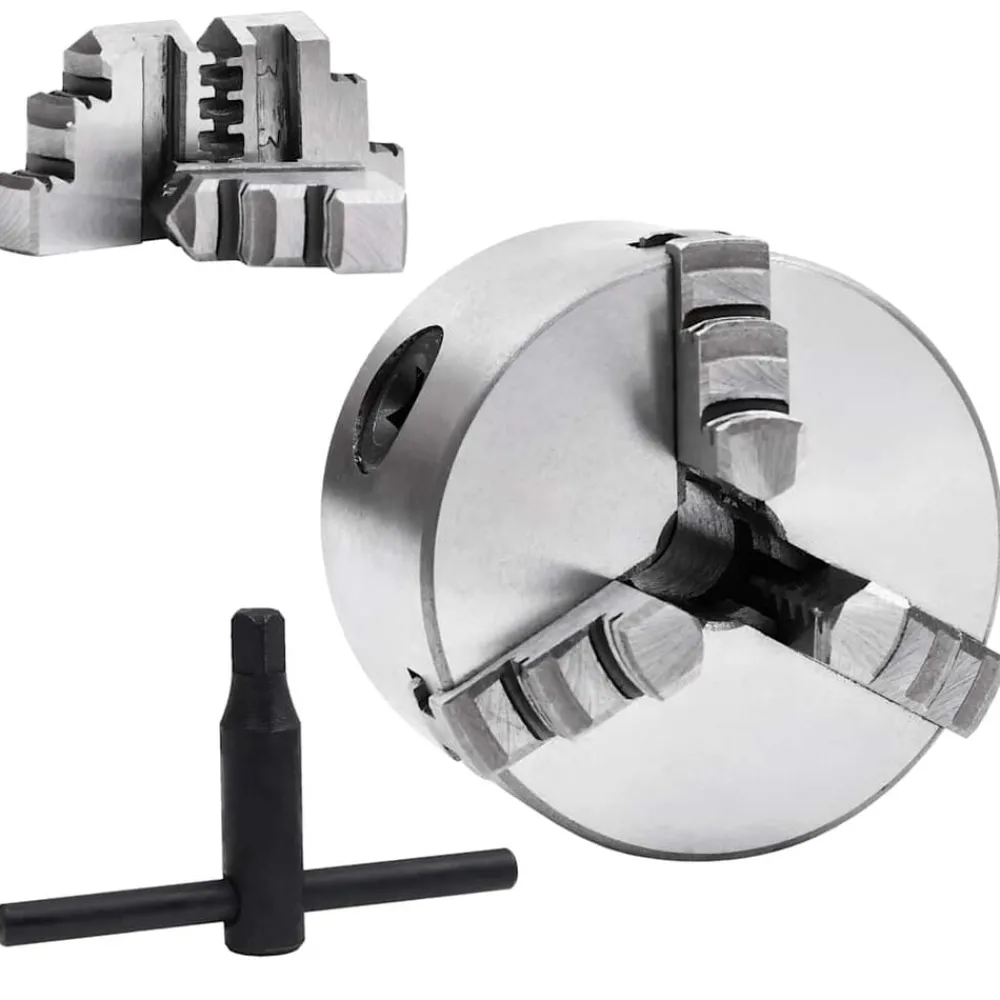 Outils-vidaXL Mandrin de tour auto-centrant à 3 mâchoires 80 mm Acier