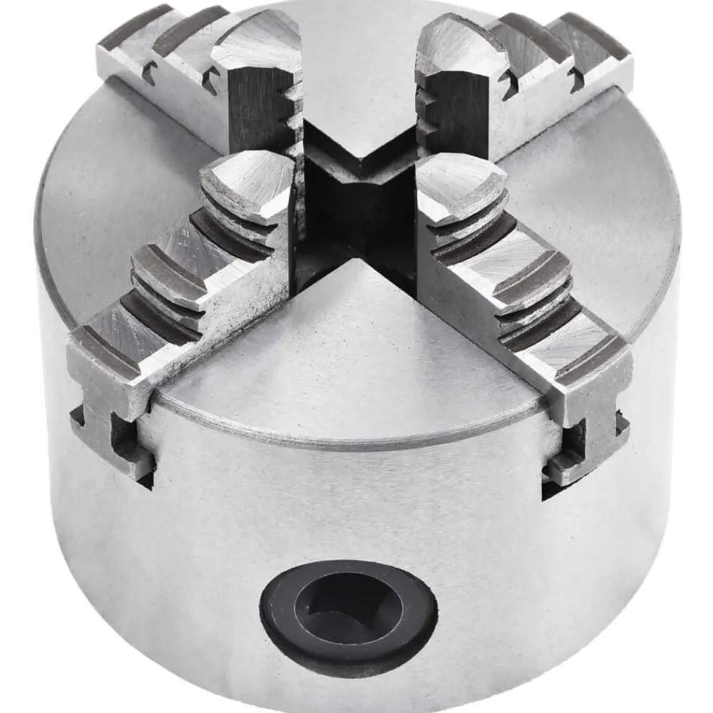 vidaXL Mandrin de tour auto-centrant à 4 mâchoires 80 mm Acier