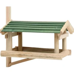 vidaXL Mangeoire à oiseaux Bois de sapin 35x29,5x21 cm