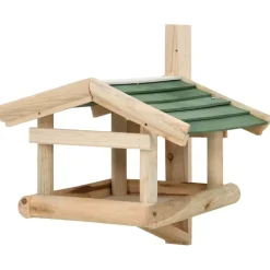 vidaXL Mangeoire à oiseaux Bois de sapin 35x29,5x21 cm