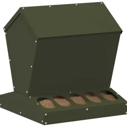 Articles Pour Animaux De Compagnie-vidaXL Mangeoire pour poules 40 x 40 x 45 cm Vert olive
