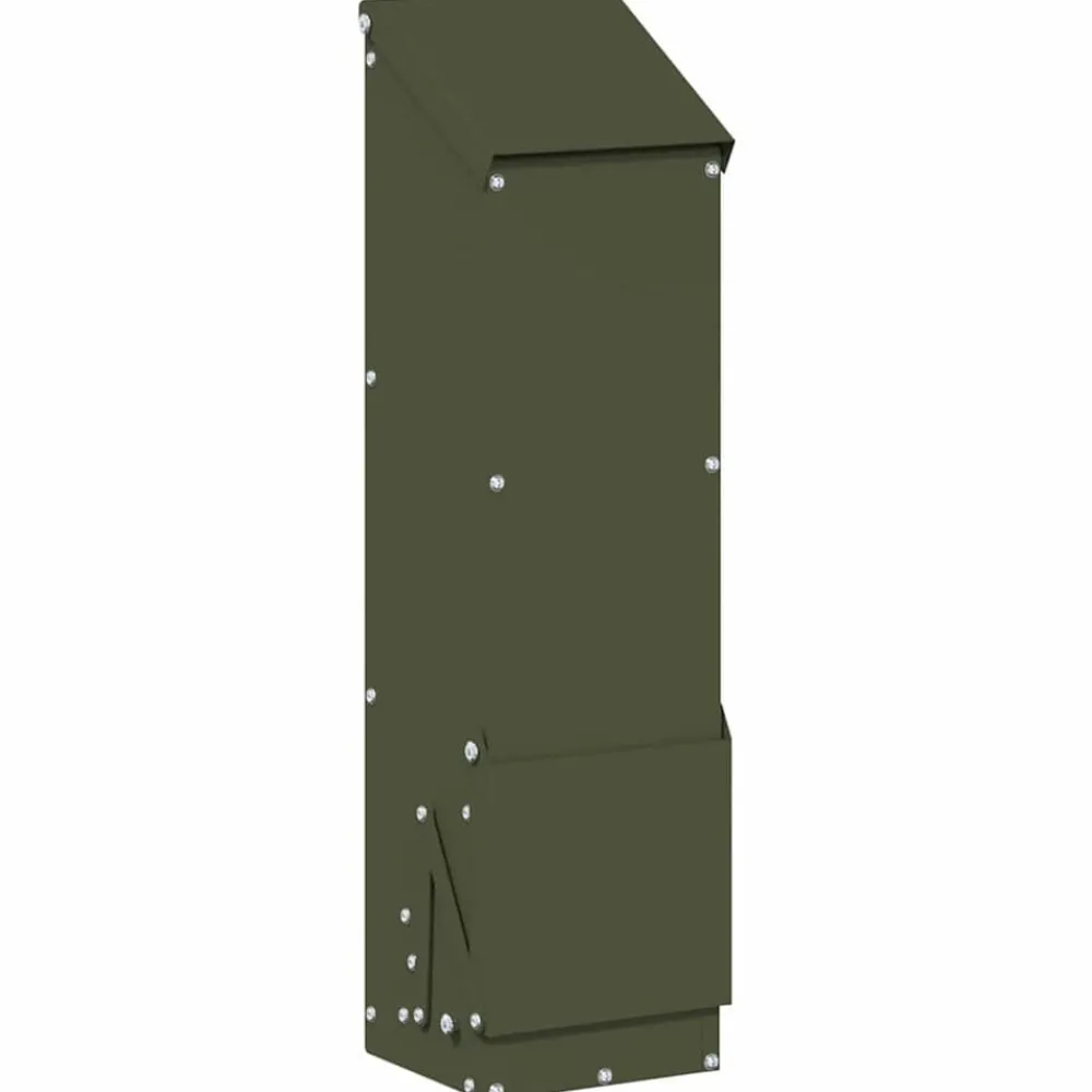 Articles Pour Animaux De Compagnie-vidaXL Mangeoire pour poules 13 x 12 x 51 cm Vert olive