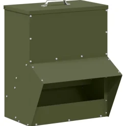 Articles Pour Animaux De Compagnie-vidaXL Mangeoire pour poules 20 x 25 x 35 cm Vert olive