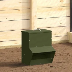 Articles Pour Animaux De Compagnie-vidaXL Mangeoire pour poules 20 x 25 x 35 cm Vert olive