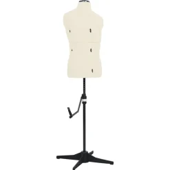 Produits Ménagers-vidaXL Mannequin de couture ajustable pour homme Crème Taille 37-45 Crème