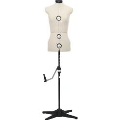 vidaXL Mannequin de robe ajustable pour femme Crème S Taille 33-40