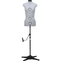 Produits Ménagers-vidaXL Mannequin de robe ajustable pour femme S Taille 33-40 Gris