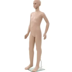 vidaXL Mannequin enfant corps complet avec base verre Beige 140 cm