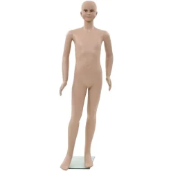 vidaXL Mannequin enfant corps complet avec base verre Beige 140 cm