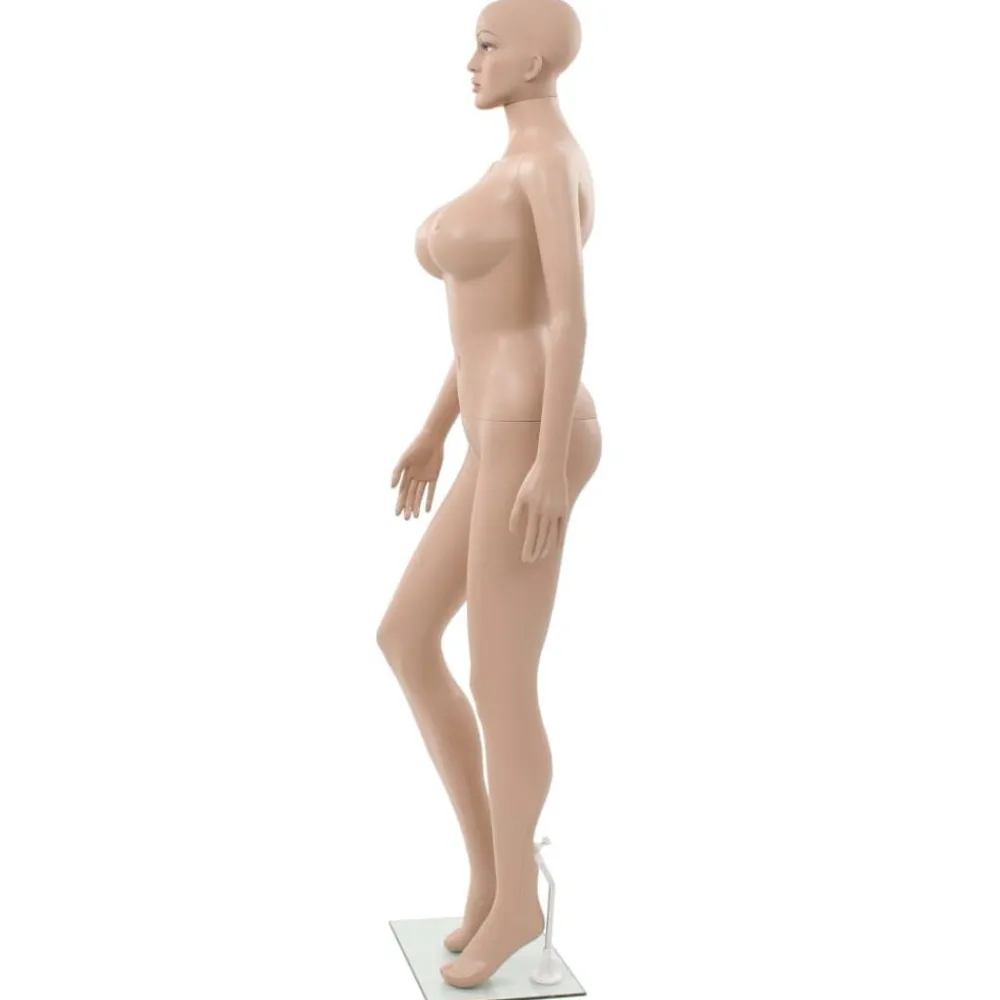 vidaXL Mannequin femme sexy avec base en verre Beige 180 cm