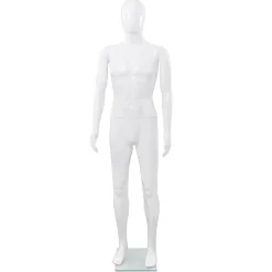 Commerce De Détail-vidaXL Mannequin homme corps complet base verre brillant 185 cm Blanc
