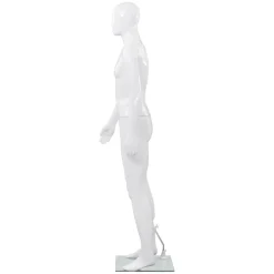 Commerce De Détail-vidaXL Mannequin homme corps complet base verre brillant 185 cm Blanc