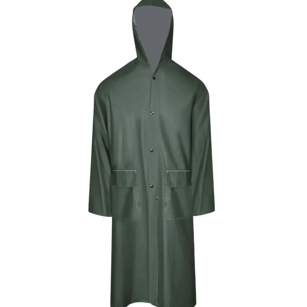Vêtements & Accessoires-vidaXL Manteau de pluie long imperméable résistant à capuche L Vert