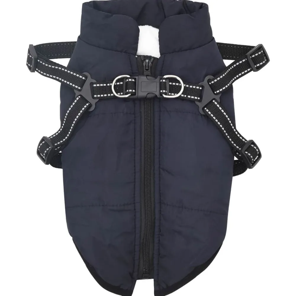 Articles Pour Animaux De Compagnie-vidaXL Manteau pour chien L36 Fleece et Polyester Bleu marine