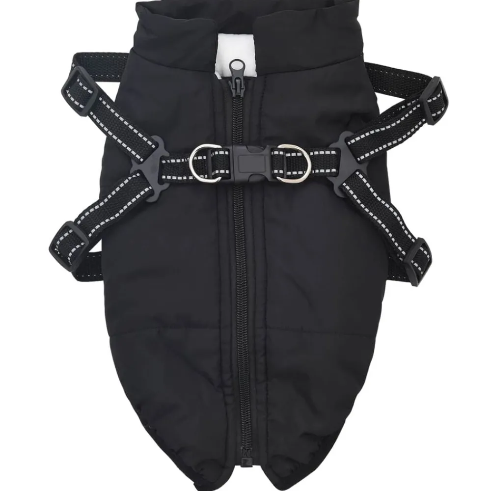 Articles Pour Animaux De Compagnie-vidaXL Manteau pour chien L40 Fleece et Polyester Noir
