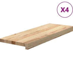 Produits Ménagers-vidaXL Marches d'escalier 4 pcs non traité 70x25x2cm bois chêne massif Naturel