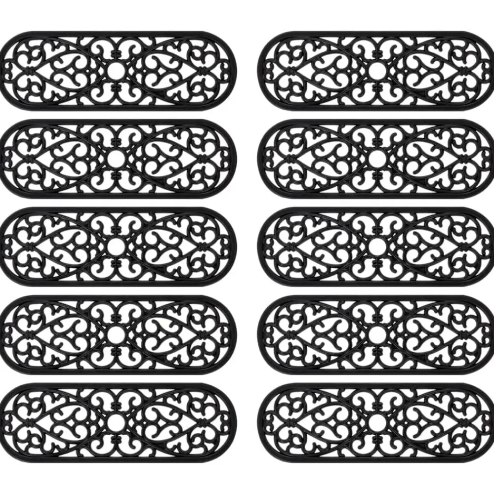 Produits Ménagers-vidaXL Marches d'escalier 10 pcs 25x75 cm caoutchouc