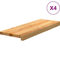 Produits Ménagers-vidaXL Marches d'escalier 4 pcs 70x25x2 cm chêne massif Marron clair