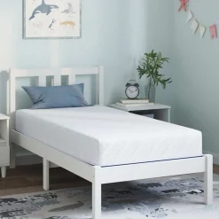 Lits & Accessoires-vidaXL Matelas Blanc et Bleu 80 x 160 cm Tissu jacquard