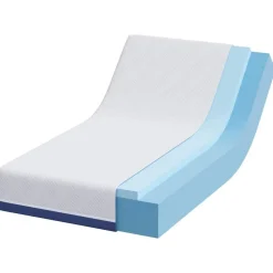 Lits & Accessoires-vidaXL Matelas Blanc et Bleu 80 x 160 cm Tissu jacquard