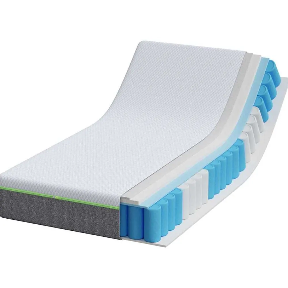 vidaXL Matelas Blanc et Gris 80 x 160 cm Tissu jacquard