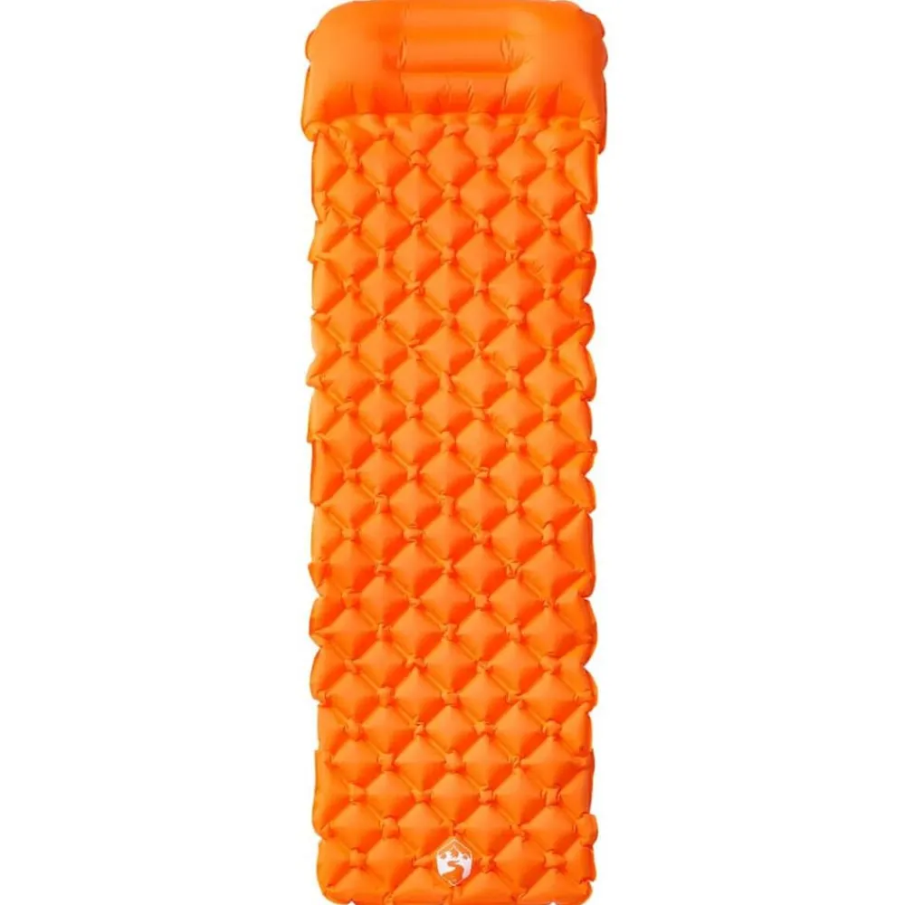 Loisirs De Plein Air-vidaXL Matelas de camping gonflable avec oreiller 1 personne Orange