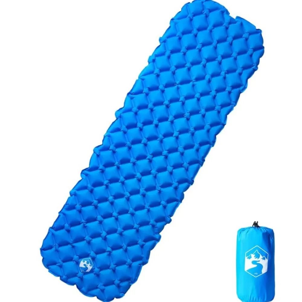 Loisirs De Plein Air-vidaXL Matelas de camping gonflable 1 personne 190x58x6 cm Bleu