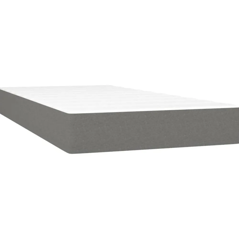 Lits & Accessoires-vidaXL Matelas de lit à ressorts ensachés fermeté moyenne 80x200x20cm Tissu Gris foncé