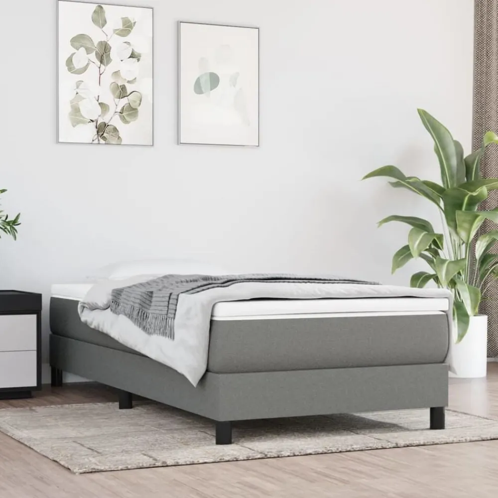 Lits & Accessoires-vidaXL Matelas de lit à ressorts ensachés fermeté moyenne 80x200x20cm Tissu Gris foncé