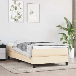 Lits & Accessoires-vidaXL Matelas de lit à ressorts ensachés fermeté moyenne Crème 80x200x20 cm Tissu Cr&egrave;me