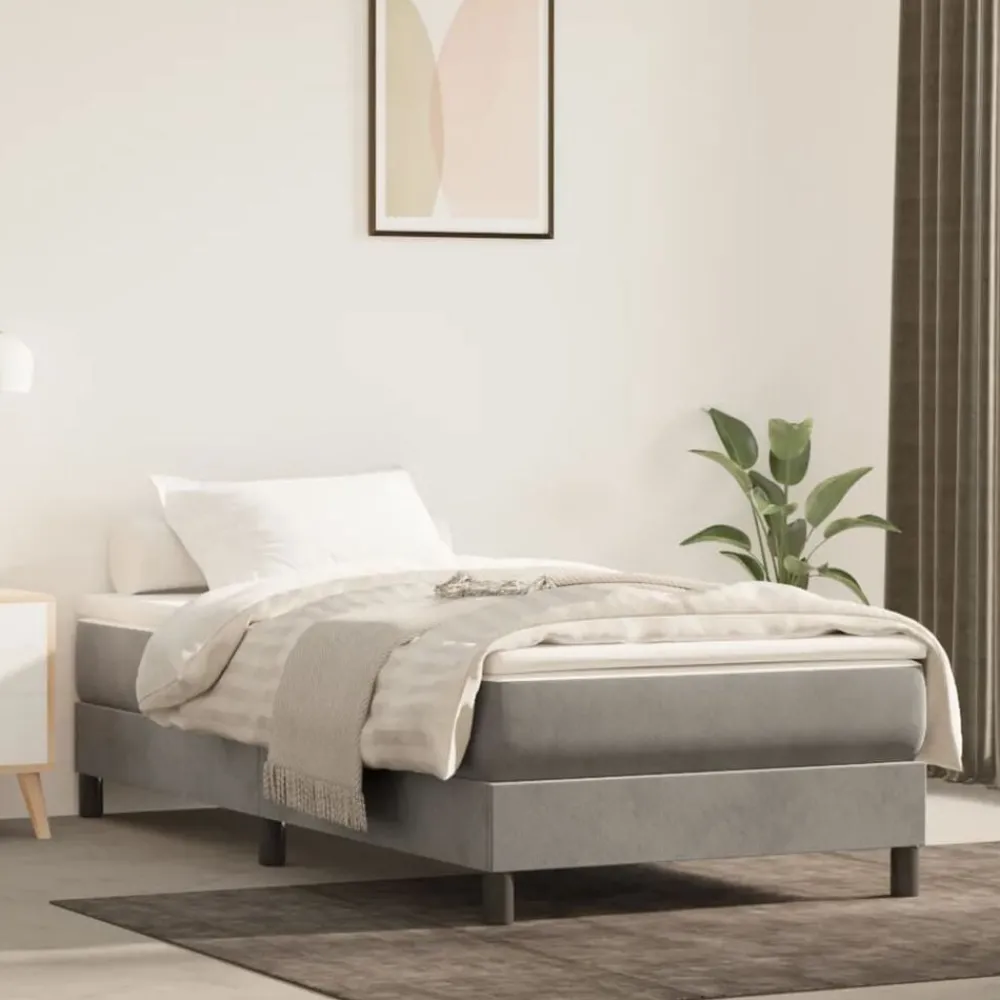 Lits & Accessoires-vidaXL Matelas de lit à ressorts ensachés fermeté moyenne 80x200x20 cm Gris clair