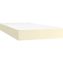 Lits & Accessoires-vidaXL Matelas de lit à ressorts ensachés fermeté moyenne Crème 80x200x20cm Similicuir Cr&egrave;me