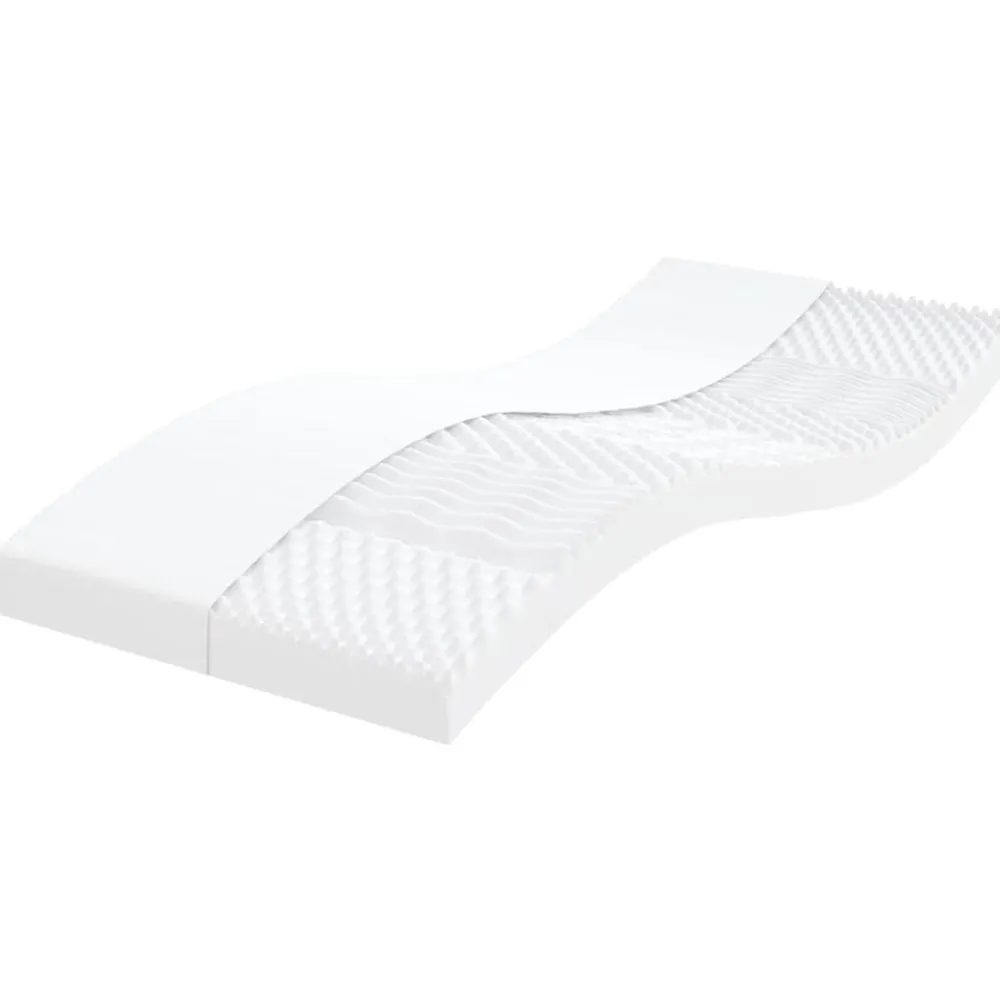 Lits & Accessoires-vidaXL Matelas en mousse blanc 80x200 cm 7 zones dureté 20 ILD