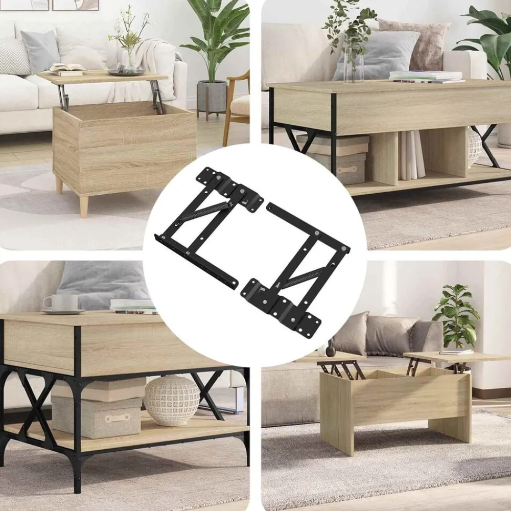 vidaXL Mécanisme de levage de lit 2 pcs Noir 340 x 95 x 40 mm Fer
