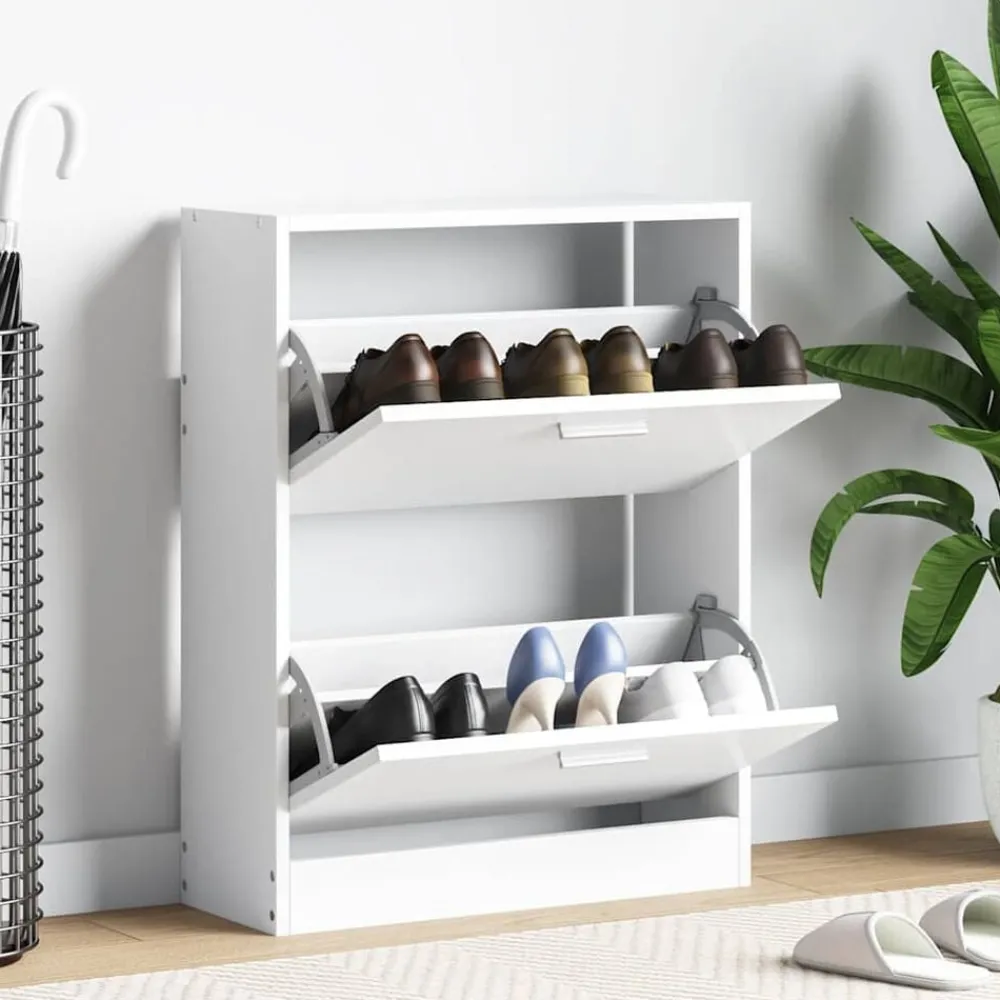 vidaXL Meuble à chaussures en bois avec 2 compartiments