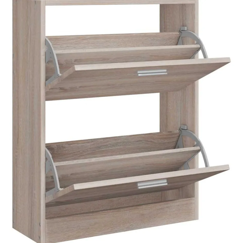 Produits Ménagers-vidaXL Meuble à chaussures en bois avec 2 compartiments Aspect chêne Chêne