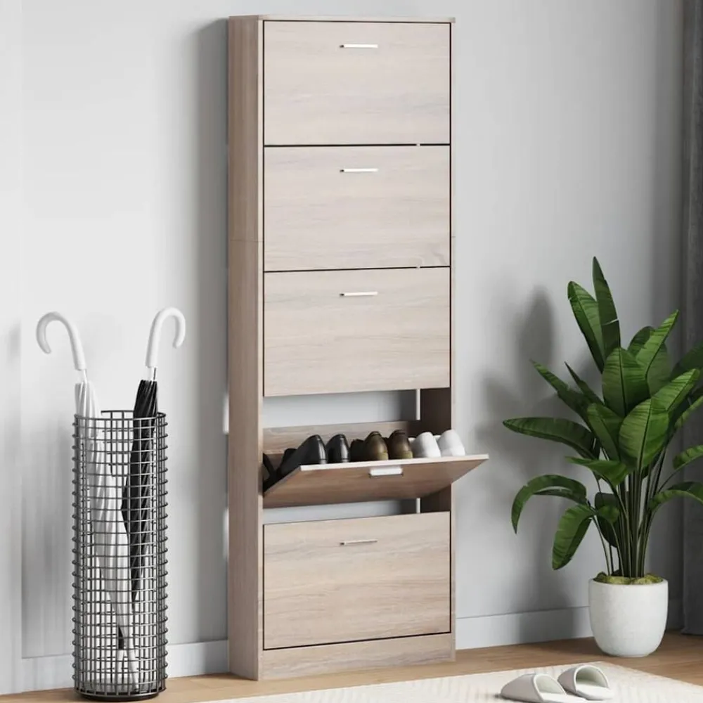Produits Ménagers-vidaXL Meuble à chaussures en bois avec 5 compartiments Aspect chêne Chêne