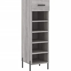 Produits Ménagers-vidaXL Meuble à chaussures 30x35x105 cm bois d'ingénierie Sonoma gris